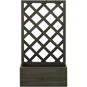 Dakota Fields Garden Trellis Planter Orange 50X25x90 Cm Solid Firwood Grey 90cm H X 50cm W X 25cm D Image