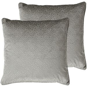 Paoletti Florence Cushion with Filling Silver 55cm H X 55cm W X 3cm D Image