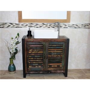 Rio Hatcher Solid Oak 90mm Free-Standing Vanity Unit 1,100mm H X 900mm W X 401mm D Image