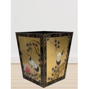 ClassicLiving Guylan 15 Litre Waste Bin Gold Leaf with Cranes Artistry Gold 15L Image
