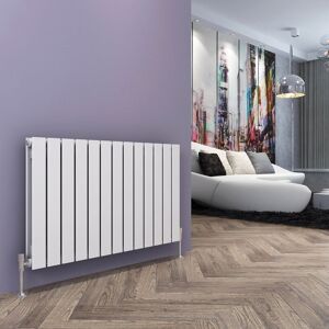 Belfry Heating Tanya Horizontal Flat Panel Radiator White 60cm H x 98.8cm W x 6.1cm D Image