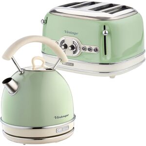 Ariete Vintage 1.7L Dome Kettle And 4 Slice Toaster Pack Green 1.7L Image