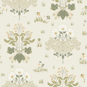 Ophelia & Co. Hjarterum Edla Wild Flower Field 10.05m x 53cm Matte Wallpaper Roll Light Blue 10.05cm L X 53cm W Image