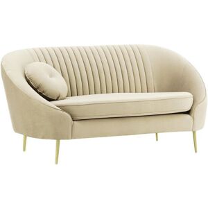 Canora Grey Avlynn 2 Seater Velvet Sofa Beige 86cm H X 182cm W X 95cm D Image