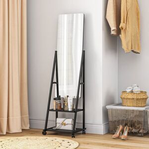 Latitude Run Ackermanville Rectangle Floor Mirror Matte Black 155cm H X 42cm W X 37cm D Image