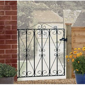Rosalind Wheeler Uriegas Scroll Single Metal Garden Gates High Black 91cm W X 91cm H Image
