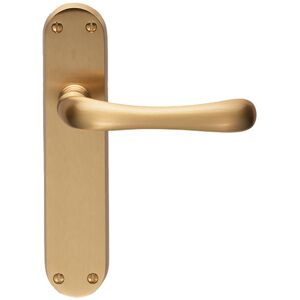 Manital Ibra Latch Door Handle Satin Brass 18cm H X 4cm W Image