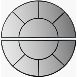 Etta Avenue Jamilee Half Moon Sectional Accent Mirror Black 92cm H X 92cm W X 2.5cm D Image