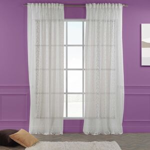 Lilijan Home & Curtain Extra Long & Extra Wide Classic Lace Curtain Panels White 280cm Width x 325cm Drop Image