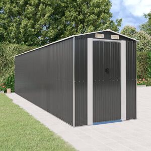 Dakota Fields 6 ft. W x 25 ft. D Galvanized Steel Apex Garden Shed Anthracite 192cm W X 772cm D X 223cm H Image