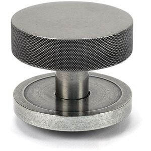 From The Anvil Satin Brass Brompton Centre Door Knob (Plain) Pewter Patina 9cm W Image