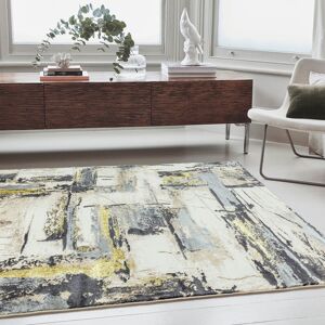Etta Avenue Annabella Metallic Grey/Black/Yellow Rug Grey/Black/Yellow Rectangle 240cm x 340cm Image