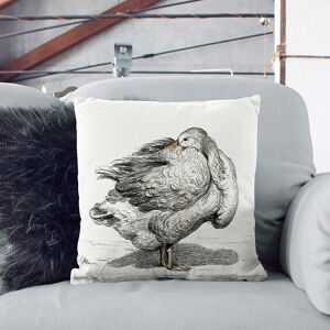 East Urban Home Goose by Jean Bernard Cushion with Filling Black 55cm H x 55cm W x 20cm D Image
