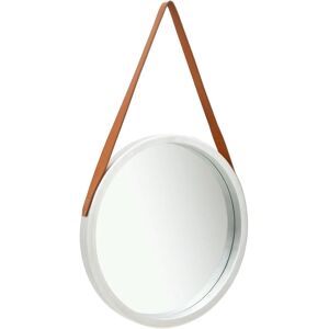 Borough Wharf Hagood Round Framed Rope Hanging Accent Mirror Silver/Brown 50cm H x 50cm W Image