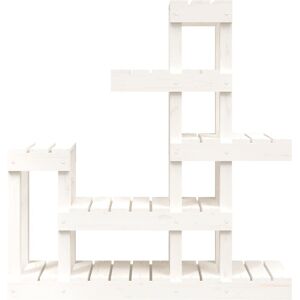 Dakota Fields Anguri Rectangular Multi-Tiered Solid Wood Plant Stand White 97cm H X 92cm L X 25cm D Image