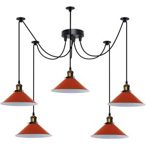Borough Wharf Alphy 5 - Light Kitchen Island Pendant Orange 82cm H X 4.5cm W Image