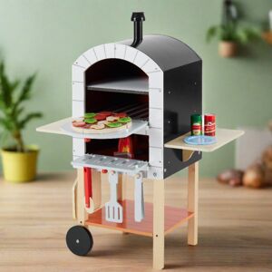 Teamson Kids' My Little Helper Pizza Oven Kitchen Set Grey 82cm H X 29cm W X 64cm D Image
