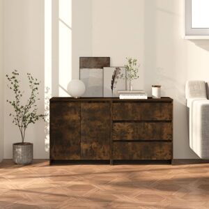 Ebern Designs Gardina 70Cm Wide 3 Drawer Sideboard Smoked Oak 75cm H X 70cm W X 41cm D Image