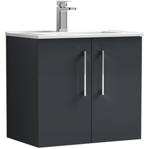 Nuie Arno 600mm Single Bathroom Vanity with Vanity Top Satin Anthracite 557mm H X 600mm W X 390mm D Image
