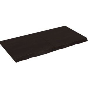 Alpen Home Table Top Solid Wood Oak Dark Brown 60cm H x 120cm W x 6cm D Image