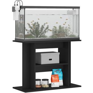 Vidaxl Aquarium Stand Concrete Grey 60X30x60 Cm Engineered Wood Black 60 cm H x 80 cm W x 35 cm D Image