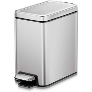 EKO Stella Slim Step Bin Stainless Steel 10L Stainless Steel 6/28.3" H x 15.8" W x 32" D Image