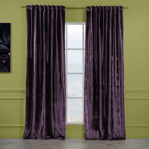 Lilijan Home & Curtain Extra Long & Extra Wide Shiny Velvet Curtain Panel (customized) Eggplant 280cm Width x 450cm Drop Image