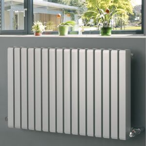 Belfry Heating Andy Horizontal Designer Radiator Silver 28.5cm H x 180cm W x 11.9cm D Image