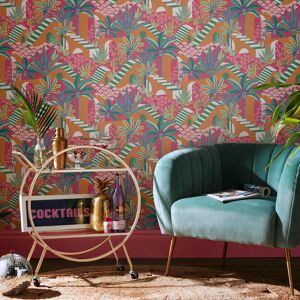 Envy Vacay Floral Wallpaper Orange 10cm L X 52cm W Image