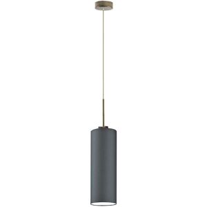 17 Stories Avaia 1 - Light Single Cylinder Pendant Graphite/Antique Gold 35cm H X 15cm W X 15cm D Image