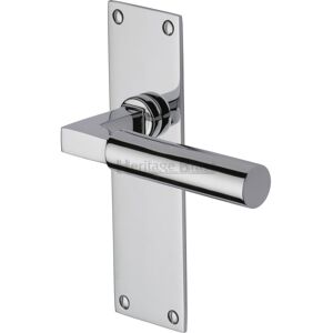 Heritage Brass Heritage Door Handle Lever Latch Bauhaus Design Polished Chrome 17cm H X 5cm W Image