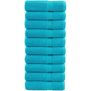 Ebern Designs Nerte 100% Cotton Bath Towels - Set of 10 Turquoise 150cm L x 100cm W Image