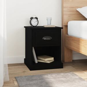 ClassicLiving Cardi Bedside Cabinet 39x39x47.5 cm Engineered Wood Black 47.5cm H X 39cm W X 39cm D Image