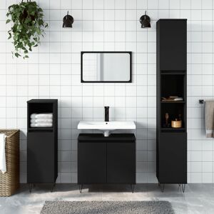 George Oliver Obadiah Floor Mounted Bathroom Cabinet Black 60cm H X 58cm W X 33cm D Image