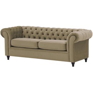 Etta Avenue Burks 3 Seater Chesterfield Sofa Beige 75cm H X 192cm W X 90cm D Image
