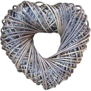 The Seasonal Aisle Wicker 50cm Heart Shaped Wreath Antique Wash 10cm H X 50cm W X 44cm D Image