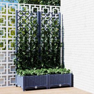 Rosalind Wheeler Garden Planter With Trellis Blue Grey 121.5cm H x 80cm W x 40cm D Image