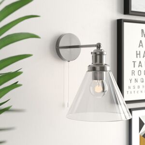 Zipcode Design Annmarie 1-Light Armed Sconce Satin Silver 25cm H X 19cm W X 25cm D Image