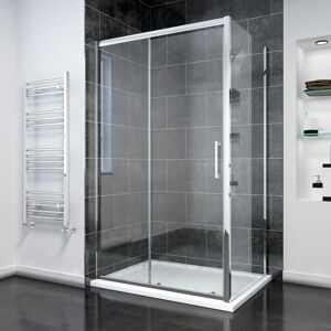 Belfry Bathroom Cuellar Rectangular Shower Enclosure Chrome 190cm H x 100cm W x 70cm D Image