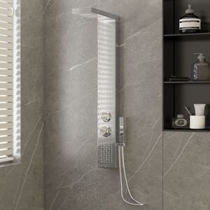 Belfry Bathroom Perreault Shower Tower Panel Silver 114cm H Image
