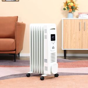 HOMCOM Electric Radiant Heater with Automatic Thermostat White 64cm H X 36.5cm W X 24cm D Image