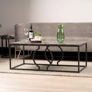 Metro Ashwaq 120cm Rectangular Coffee Table for Living Room Furniture, Centre Table with Metal Base Black 45cm H X 60cm W X 120cm D Image