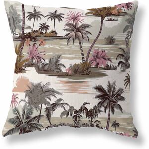 AmritaSen Tropical Beach Square Cushion With Filling Brown/Beige/Pink 41cm H x 41cm W Image