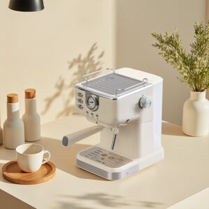 Belfry Kitchen Retro Coffee Espresso Machine with Latte Milk Frother White 1.5L Image