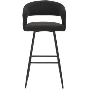 George Oliver Amalfi Boucle Kitchen Stool Black 102cm H X 47cm W X 43cm D Image