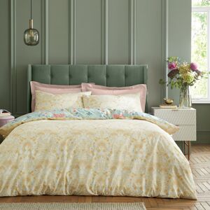 RHS Art Deco Hydrangea Reversible 200 Thread Count Cot Cotton Duvet Cover Set Set Green Double Duvet Cover + 2 Standard Pillowcases Image