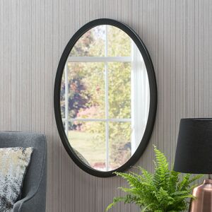 Zipcode Design Maureen Oval Wood Framed Wall Mounted Accent Mirror Black 54.5cm H x 44.5cm W Image