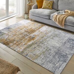 Borough Wharf Schwabe Abstract Ultra soft Stain Guarded Gold Area Rug Tan;Grey;Ivory Gold Rectangle 200 x 290cm Image