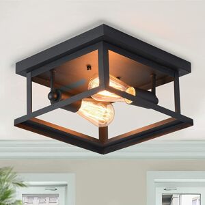 Borough Wharf Jessie 2-Light 28cm Flush Mount Black 15cm H X 28cm W X 28cm D Image