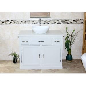 Brayden Studio Robie 1000mm Free-standing Single Vanity Unit White Quartz 800mm H X 1,000mm W X 500mm D Image